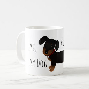 Taza De Café Perro negro y tan dachshund trapo