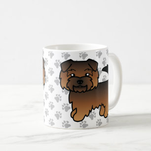 Taza De Café Perro Norfolk Terrier Gris Cartoon & Patas