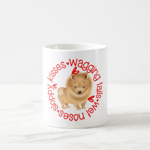 Taza De Café Perro panomerano, besos descuidados