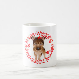 Taza De Café Perro pastor alemán, besos descuidados