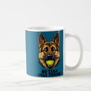 Taza De Café Perro pastor alemán divertido pelota de tenis mamá