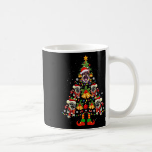 Taza De Café Perro pastor alemán sombrero de Santa Navidad árbo