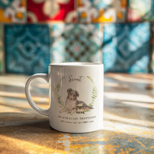 Taza De Café Perro pastor australiano   Inicial
