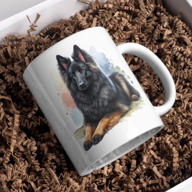 Taza De Café Perro pastor belga en acuarela (Subido por el creador)