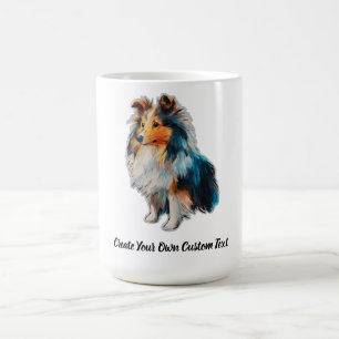 Taza De Café Perro Pastor de Shetland Cree su propio texto pers
