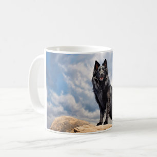 Taza De Café Perro pastor negro del viejo alemán