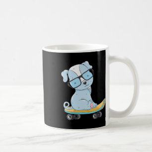 Taza De Café Perro Patineta Cachorro Divertido Patineta Perro L