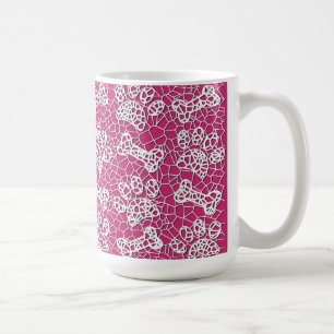 Taza De Café Perro Paws and Bones Faux Lace Art Print