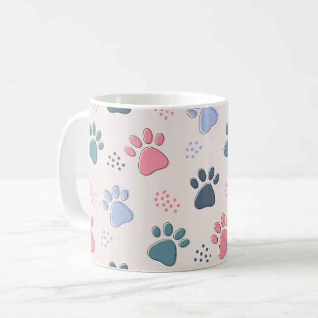 Taza De Café Perro Paws Animales Cute Mascota Paws Regalos Para (Anverso izquierdo)