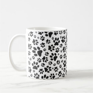 Taza De Café Perro Paws Black and White Polka Dot
