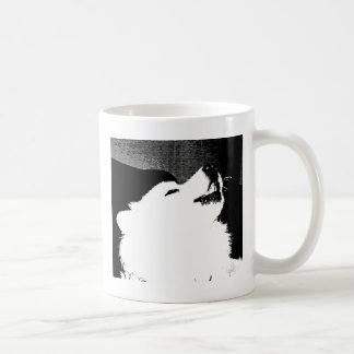 Taza De Café Perro peludo hermoso del blanco del samoyedo