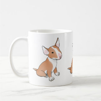 Taza De Café Perro perrito de toro rojo