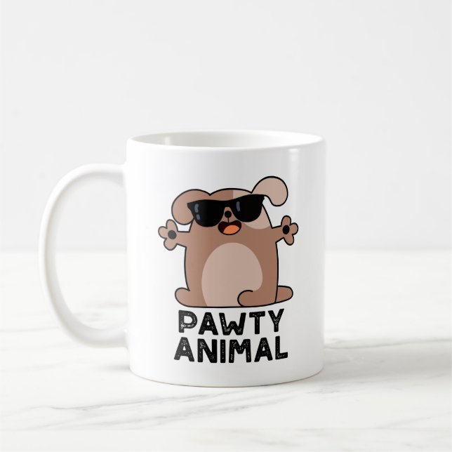 Taza De Café Perro Perro Fiesta divertido con animales de compa (Izquierda)