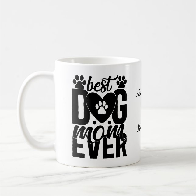Taza De Café Perro Perro Perro Personalizable | Café de mamá de (Izquierda)