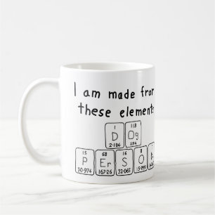 Taza De Café Perro Persona de tabla periódica mug nombre de tab