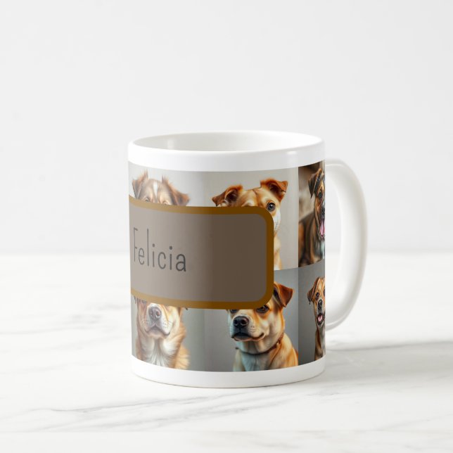 Taza De Café Perro personalizable (Anverso derecho)