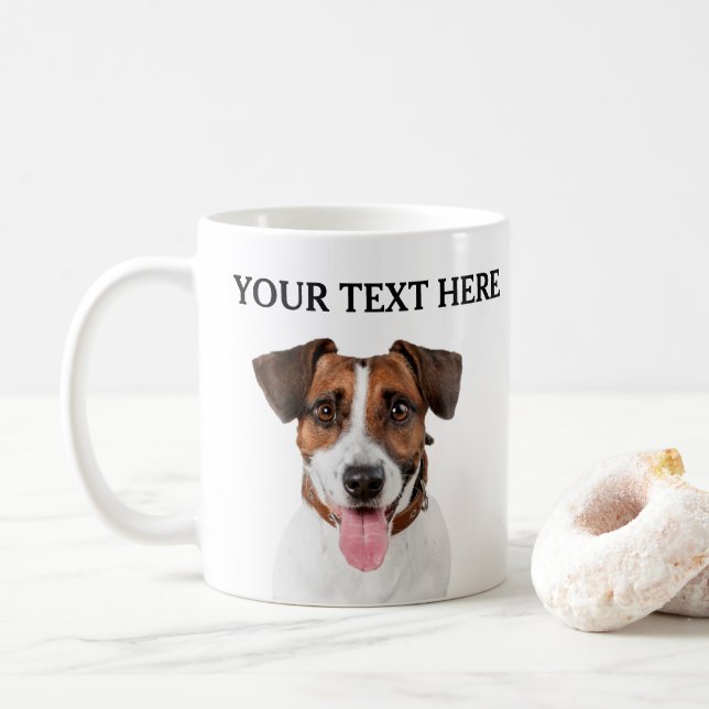 Taza De Café Perro Personalizado Cara Nombre Pet Lover Propieta (Con donut)