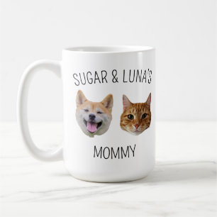 Taza De Café Perro personalizado con cara de gato, regalo de pe