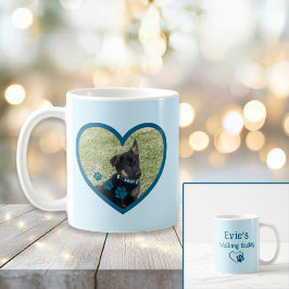 Taza De Café Perro personalizado lindo caminando foto de corazó