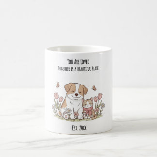 Taza De Café Perro personalizado y peluca familiar