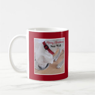 Taza De Café Perro picante blanco lindo Navidades de agua potab