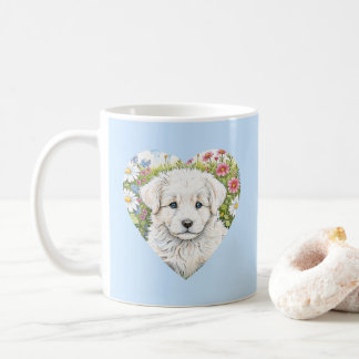 Taza De Café Perro picante Corazón Azul Mug
