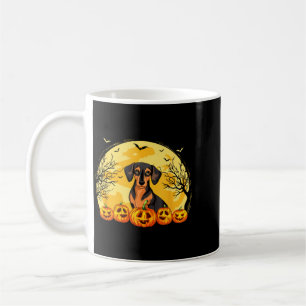 Taza De Café Perro Pinscher Miniatura Divertido Calabazas Hallo
