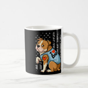 Taza De Café Perro Pitbull Que Amo A Papá Tattoo Familia Funny 