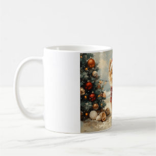 Taza De Café Perro Pomerania Navidad Vintage Playa