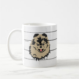 Taza De Café Perro Pomerania pintando Shiplap Coffee Mug
