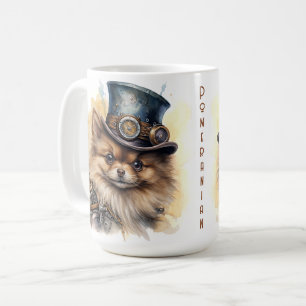 Taza De Café Perro Pomerania Steampunk