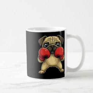 Taza De Café Perro Pug Vestido Como Boxer Gracioso