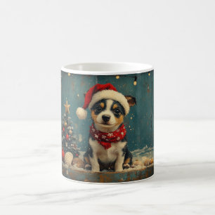 Taza De Café Perro Rat Terrier Navidad Vintage Playa