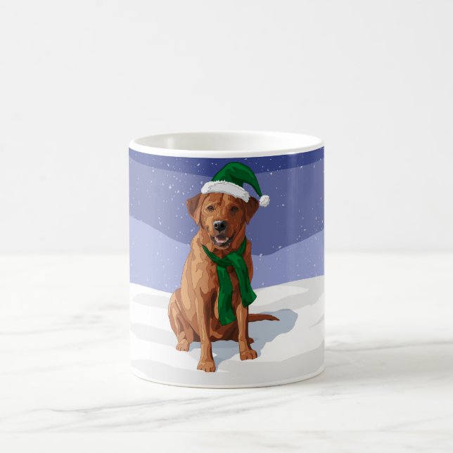 Taza De Café Perro recuperador de Navidades Fox Red Labrador (Centro)