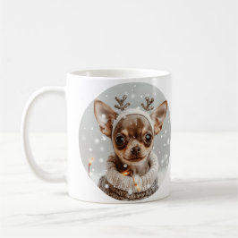 Taza De Café Perro reno chihuahua navidades
