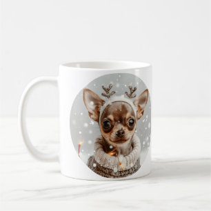Taza De Café Perro reno chihuahua navidades