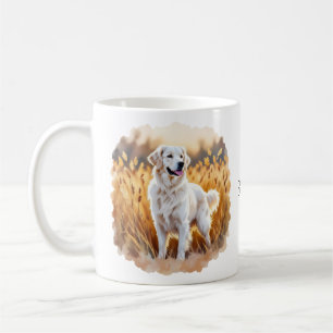 Taza De Café Perro Retriever Dorado Blanco