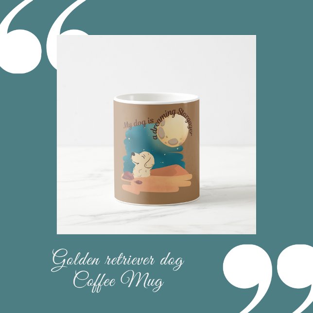 Taza De Café perro retriever dorado café (golden retriever dog Coffee Mug by Hobinishop)