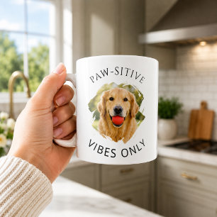 Taza De Café Perro Retriever Dorado vibraciones positivas solo 
