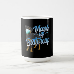 Taza De Café Perro Rottweiler femenino con máscara - mascara ar
