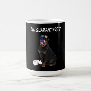 Taza De Café Perro Rottweiler Perro Cuanteado Con Cara