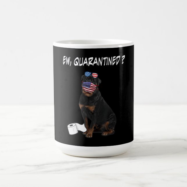 Taza De Café Perro Rottweiler Perro Cuanteado Con Cara (Centro)