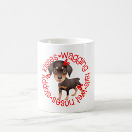 Taza De Café Perro rottweiller, besos descuidados