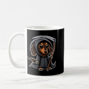 Taza De Café Perro Salchicha Halloween Dachshund Segador Sinies