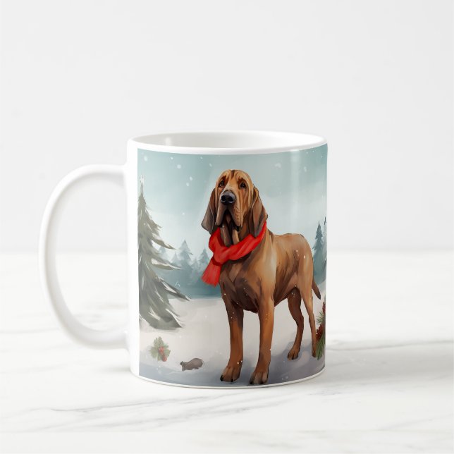 Taza De Café Perro sangriento en Navidades de nieve (Izquierda)