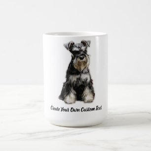 Taza De Café Perro Schnauzer Crea tu propio texto personalizado