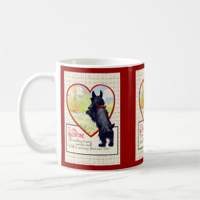 Taza De Café Perro Scottie San Valentín Terrier Escocés (Izquierda)
