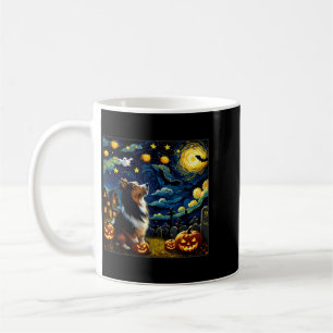 Taza De Café Perro Sheltie espeluznante de Halloween Noche estr