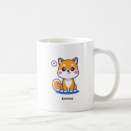 Taza De Café Perro Shiba Inu Kawaii Marrón Personalizado