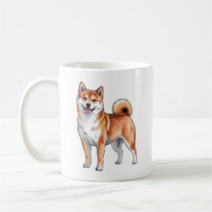 Taza De Café Perro Shiba Inu - Lindo y Feliz